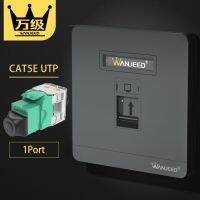 Wanjeed หัวแปลงเต้าเสียบติดผนังหน้าเครือข่าย86X86มม. 1พอร์ต2พอร์ตพร้อม Cat7 Cat5e Cat6 Cat8แผ่นผนังแยกส่วนหัวแจ็คอีเทอร์เน็ต