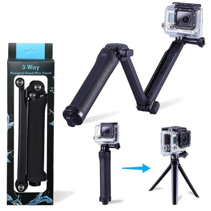 ที่วางโทรศัพท์แบบมีขาตั้งราววางเซลฟี่-gopro-มือถือ3way-ที่จับกันน้ำกล้องถ่ายรูปแบบพกพาขาตั้งยืดได้