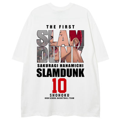 S-7XL Men T Shirt Oversized Cotton Baggy Shirt Graphic Tshirt Japanese&nbsp;Animation&nbsp;Slam&nbsp;Dunk Short Sleeved Loose T-shirts Sports Tees Baggy Size Couple Mens Clothing