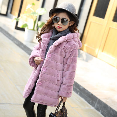 Girls Winter Coat Thicken Fur Hooded Childrens Jackets for Teenage Girls Clothes Kids Jackets Outerwear Abrigos Y Chaquetas