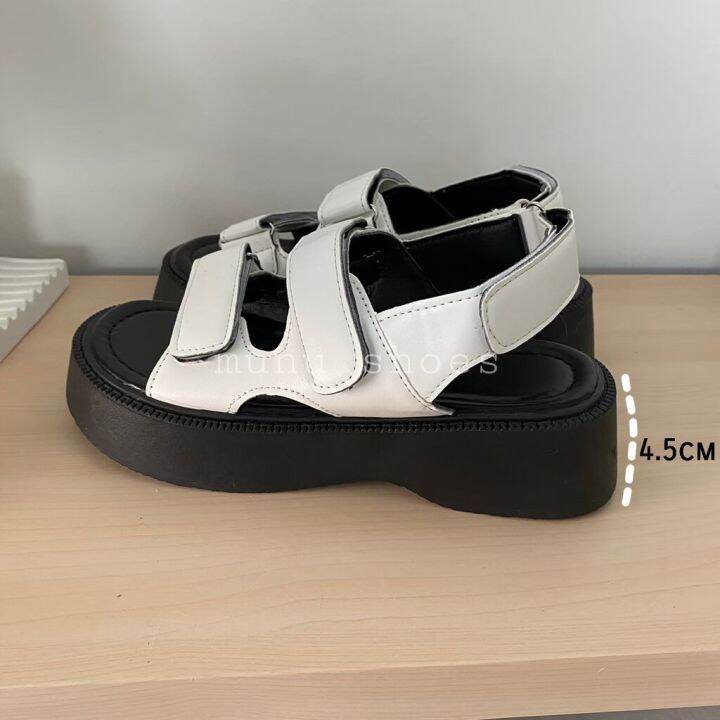 พร้อมส่ง-summer-velcro-sandals-รองเท้าหนังรัดส้นสไตล์เกาหลี