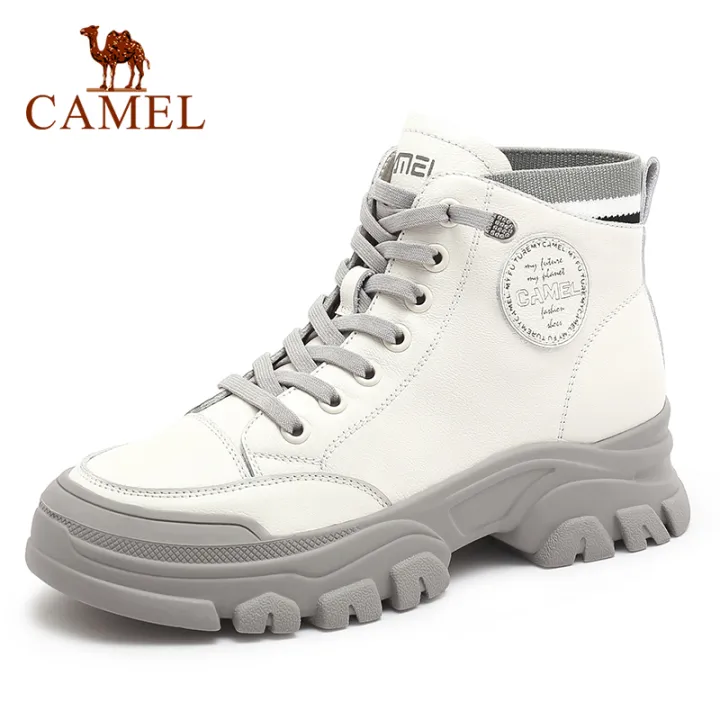 Cameljeans Giày Nữ Thường Ngày Mới Giày Sneaker Kiểu Dáng Chắc Chắn Da Thật Cao Cổ Bốt Cổ Thấp Nữ