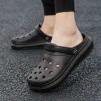 Mens Outdoor Sandals Leisure Hole Shoes Indoor And Outdoor Slippers Beach Slippers Breathable Soft Bottom Baotou Sandals