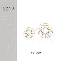 LYNX - S Pentagon - แจกันกระจก ทรงเรขาคณิต สำหรับตกแต่งบ้านสมัยใหม่และมีสไตล์ มีให้เลือก 2 ขนาด -ไม่สามารถใส่น้ำได้