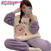 Agafgadf Pijama De Flanela Térmica Feminino ชุดนอนของผู้หญิง Fofos Pelúcia Onesie Feminino Kawaii Pato Plano Mentira Moda NO