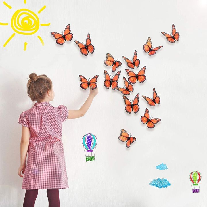 10pcs-4-72-in-monarch-butterfly-decoration-stickers-fake-butterflies-for-crafts-artificial-butterfly-wall-decor-3d-home-decor