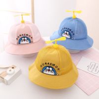 MAHIMO หมวกกันแดดสีทึบนุ่มน่ารักพร้อมแมลงปอไม้ไผ่ตาข่ายผ้าไหมลายแมว Topi Bucket แรกเกิดหมวกหมวกเด็กหมวกสำหรับทารกหมวกปานามา