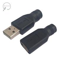 ZIAAN สีดำ5V DC อะแดปเตอร์ไฟ USB 2.0 5.52.1มม. แจ็คไฟตัวเมียตัวแปลงไฟฟ้า DC ปลั๊กตัวผู้ขั้วต่อช่อง USB