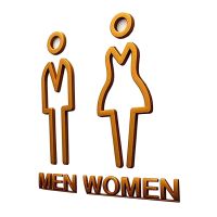 Gold Acrylic Adhesive Backed Mens and Womens Bathroom Toilet Door Sign for HotelOfficeHomeRestaurant Work (Gold) YKTD-003