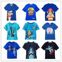 COD DSFGREYRTYRT Summer Cute boys Short Sleeve Clothes blue Cotton Top T-shirts