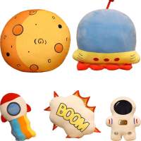 Spaceship Astronaut Doll Rocket Pillow Sofa Cushion Children Gift Toy Plush