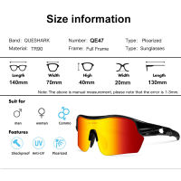 HotQUESHARK ผู้ชายผู้หญิง P Olarized 5เลนส์ชุดขี่จักรยานแว่นกันแดดกีฬา MTB จักรยานแว่นตาขี่ถนนยูวีกระจกจักรยานแว่นตา QE47