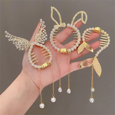 Https:www.amazon.comPearl-Tassel-Rhinestone-Clasp-HeadweardpB08BN9ZK98 竞品链接： Https:www.aliexpress.comitem32995204795.html Tassel Hair Barrette Rhinestone Hair Clip Round Bun Hair Claw Pearl Hair Clasp