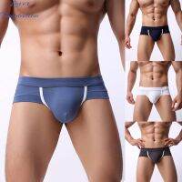 คนรักการ®กางเกงในชาย Contrast Color Slim Fit Sweat Absorption Wear-Resistant Men Briefs For Inside Wear