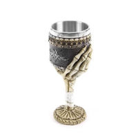 Skeleton Cocktail Glasses Gothic Stainless Steel Bar Chalice Drinking Cup Novelty Retro Horrible Kitchen Wine Goblet 3D Skull