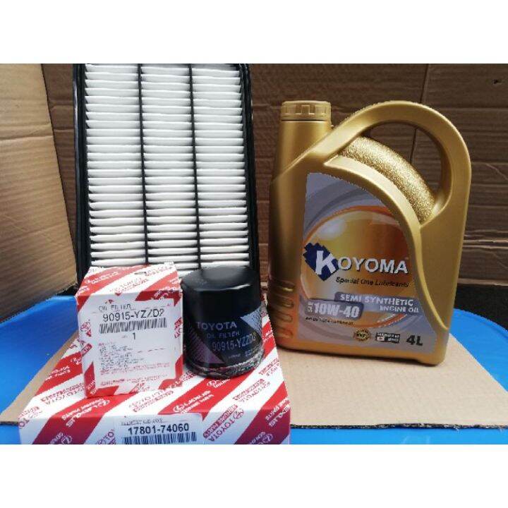 TOYOTA CAMRY SXV10 SXV20 OIL FILTER + AIR FILTER + KOYOMA 10W40 SEMI