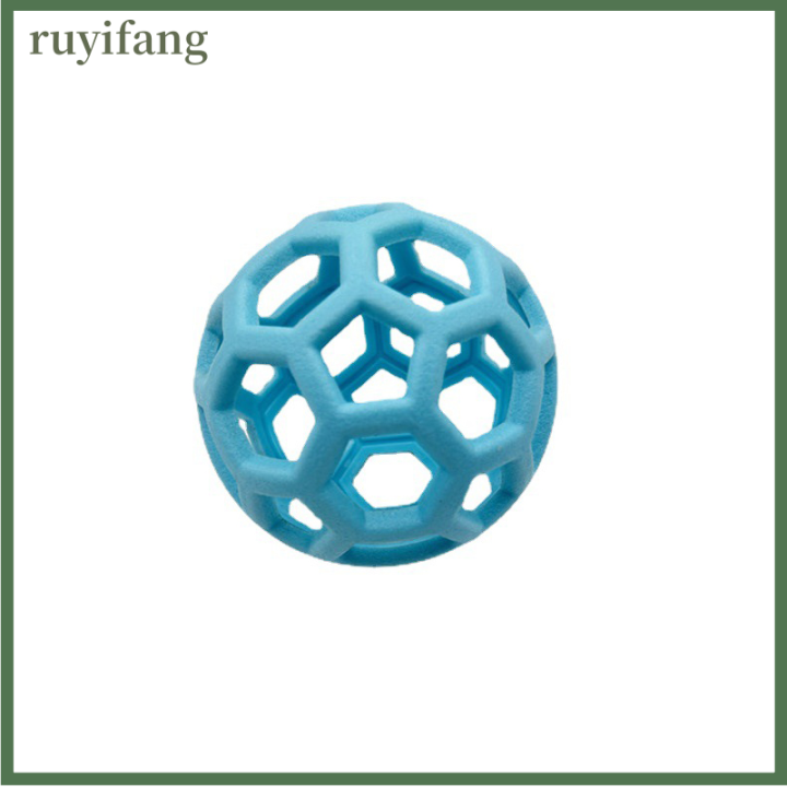 ruyifang-ของเล่นที่ทำจากยางธรรมชาติของสุนัขลูกบอลเพื่อความปลอดภัยรูปทรงเรขาคณิตของสุนัขลูกบอลแบบอินเตอร์แอคทีฟลูกสุนัขการฝึกเล่นฟันทำความสะอาดฟันของเล่นกลวง