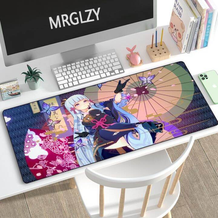 Hot Sale Cute Girl Ayaka Anime Mouse Pad Genshin Impact Large Mousepads