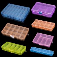 Transparent Grids Adjustable Rectangle Plastic Beads Storage Box Case Container Organize for Jewelry Tool Box Accessories