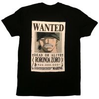 leee EXCLUSIVE One Piece Roronoa Zoro Wanted Poster Authentic Anime T-Shirt 34757 Tee Shirt Multiple Colors And Sizes KKX