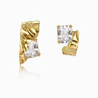 Westwood Vivian BOONEE Original Design Candy Tin Foil Asymmetrical Earrings Playful and Interesting 925 Silver Needle Earrings Earrings Women 2023 Imported