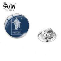 【Fashion house]SIAN Mormon Jesus Christ Art Photoes Badge Relief Society Lds Mormons Glass Cabochon Collar Pin ผู้ชายผู้หญิงเข็มกลัดสแตนเลส