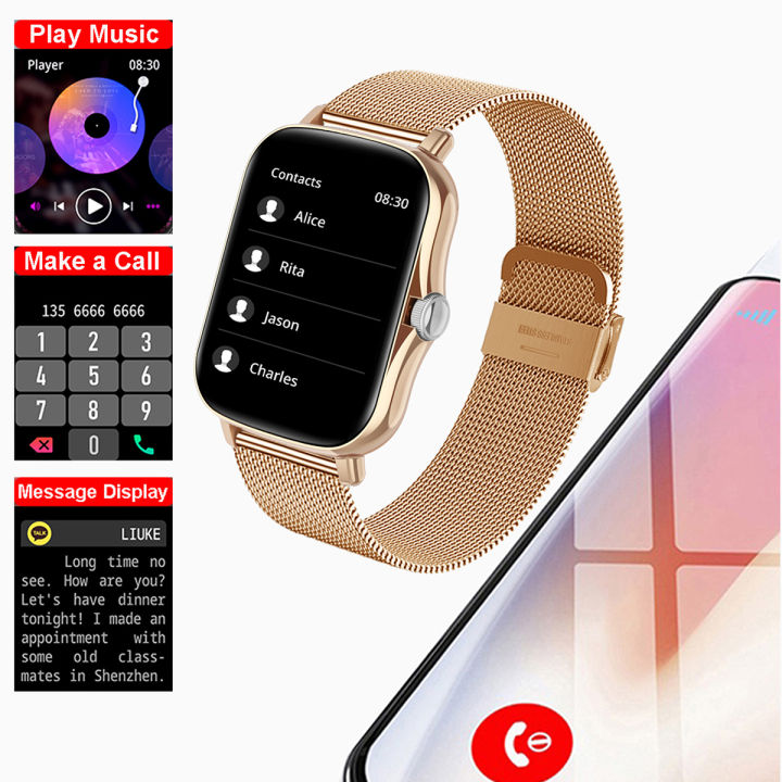 hot-2pc-สายรัดสมาร์ทนาฬิกาผู้หญิงผู้ชาย-smartwatch-square-สแตนเลสสมาร์ทนาฬิกาสำหรับ-android-ios-fitness-tracker-trosmart-nd