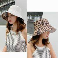 [hot]Women Leopard Print Bucket Comfortable Breathe Foldable Men Beach Flat Top Sun Fishing Hat High Quality Flat Panama Hat Street