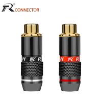 ♧ 1pair/2pcs High Quality RCA Connector RCA Plug Jack Socket Audio Adapter Black Red in 1 Pair Speaker Plug Gold Plated