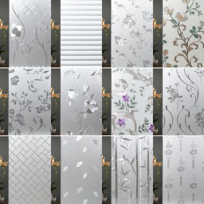 Window Film Privacy Vinyl Static Cling Sticker Non-Adhesive Stained Removable Glass Decals