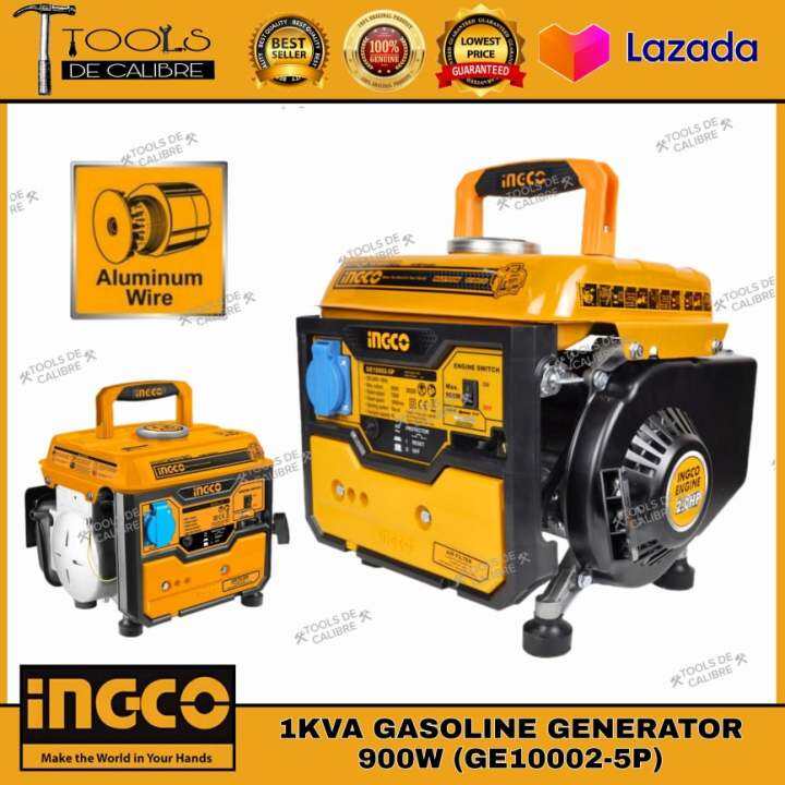 INGCO 900W 1KVA Portable Gasoline Generator 2 Stroke Engine Open Type ...