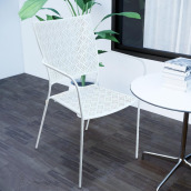 HomeBase SPRING Ghế ngồi bằng thép tĩnh điện tiết kiệm không gian có thể chồng lên W54xH87xD54cm màu trắng