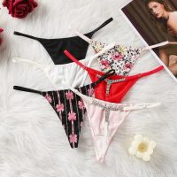 【hot】▦☽♟  low waist womens panties thong bikini red underwear rhinestone series