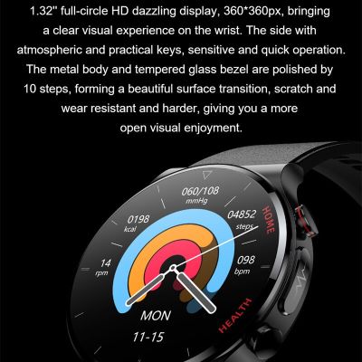สมาร์ทวอท์ช E300น้ำตาลในเลือดของผู้ชาย ECG เครื่องติดตามการออกกำลังกายวัดอุณหภูมิร่างกายความดันโลหิตออกซิเจน Smartwatch