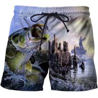 New Hot Mens Fishing 3D Printed Shorts Fashion Casual Sports Quick Drying Pants Summer Beach Surffing Swimming Shorts For Men