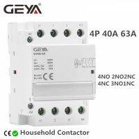 คอนแทคเตอร์4P ราง Din GEYA เครื่องชาร์จกองสำหรับ4NC 2NO2NC 3NO1NC 40A 63A บ้าน