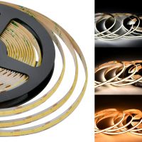 5mm 8mm COB LED Tape Lights 480LEDs High Density Flexible FOB LED Strip Light Bar Ribbon RA90 Linear Warm White DC12V 24V