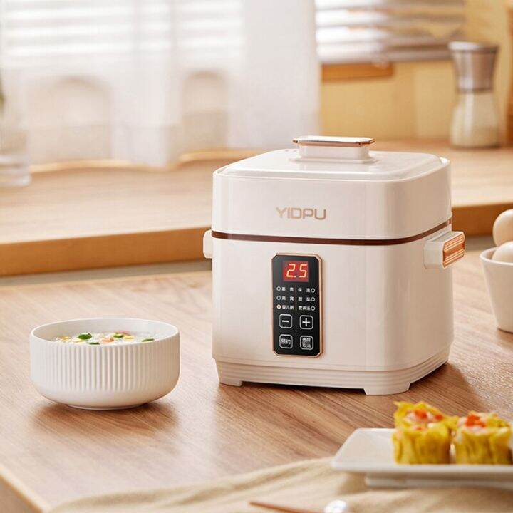 1.0L Electric Slow Cooker Food Steamer Stew Cup Multicooker Ceramic Pot