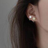 [COD] jade ear hook simple tide anti-lost white chalcedony earrings womens ancient costume Hanfu gentle and super fairy south red agate