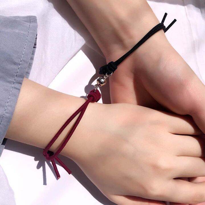 kisscatกำไลข้อมือสวยๆ-กำไรขัอมือ-กำไลข้อมือคู่-ป่า-นักเรียน-เกาหลี-ของขวัญมิตรภาพ-เชือกมือ-เครื่องประดับแฟชั่น-สร้อยข้อมือแม่เหล็ก-สร้อยข้อมือคู่