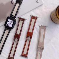 ◈✎ Luksusowy skórzany pasek z dzianiny nylonowej dla Apple Watch Band 6/5/4/3/SE modne paski wymienne do Iwatch 38/40mm 42/44mm