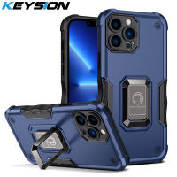 KEYSION เคสเกราะกันกระแทกสำหรับ iPhone 14 Pro Max 14 2022ขาตั้งโทรศัพท์หลังโทรศัพท์เคสสำหรับ Apple iPhone 14 Plus