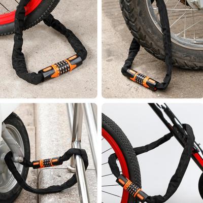 Bike Lock Flexible Sturdy Rustproof Five-Digit Combination Foldable Cable Anti-theft Lock   Bicycle Lock  Bike Equipment Locks