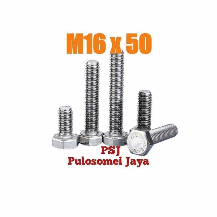 COD Baut Mur Stainless M16 X 50 Mm / Bolt Nut Stainless Steel 304 Bagus ...