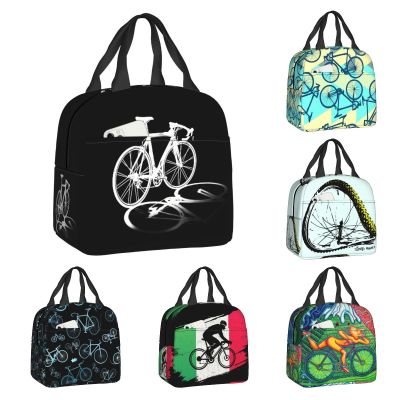 Bicycle Bike Riders Insulated Lunch Tote Bag for Women MTB Mountain Biking Thermal Cooler Food Lunch Box Kids School Children