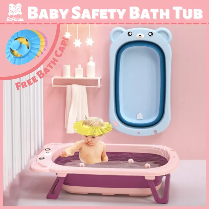 Dapanda Foldable Baby Bath Tub Collapsible Portable Folding Plastic
