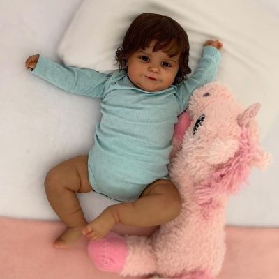 hot！【DT】℗✠✧  50cm Dark Maddie Bebe Reborn Collectible Lifelike Real Newborn Baby Childrens Birthday