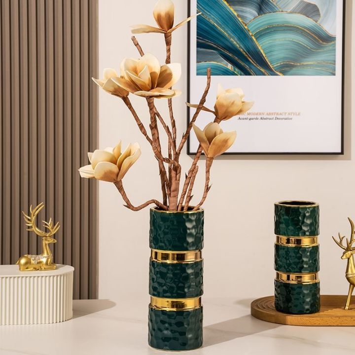 double-gold-line-light-luxury-ceramic-vase-flower-arrangement-home-plating-gilt-decorative-living-room-flower-ware