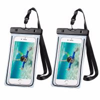 2pcs Universal Waterproof Case Clear Waterproof Mobile Bag with Strap Dry Pouch Cover Keeps Gear for Kayaking Beach fishing