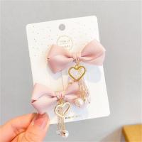 【cw】 New Bow Hairpins Pearls Tassel Pendant Clip Hairpin Fashion Design Ponytail Hair AccessoriesTH